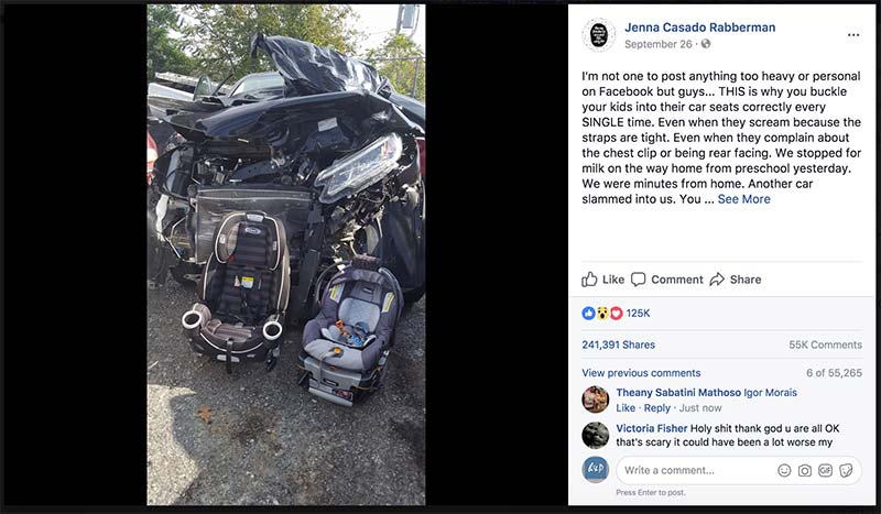 childs car seat accident result