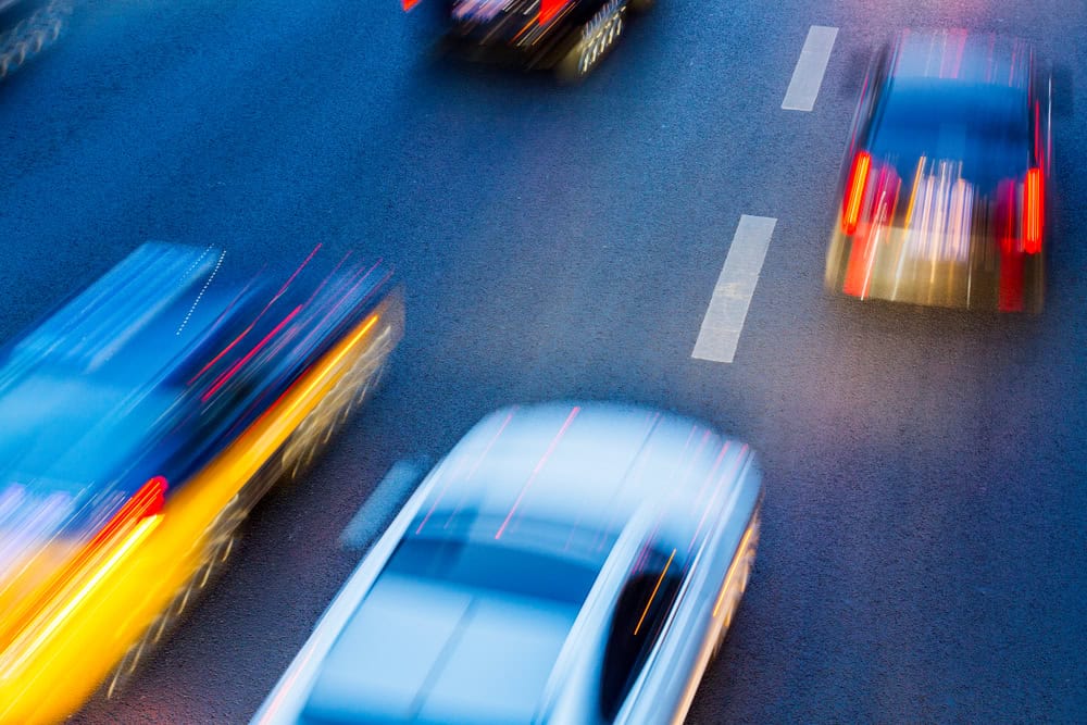 Photo of a Car Changing Lane
