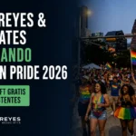 Angel Reyes celebrating Houston Pride 2026 by handing out lyft codes to attendees.