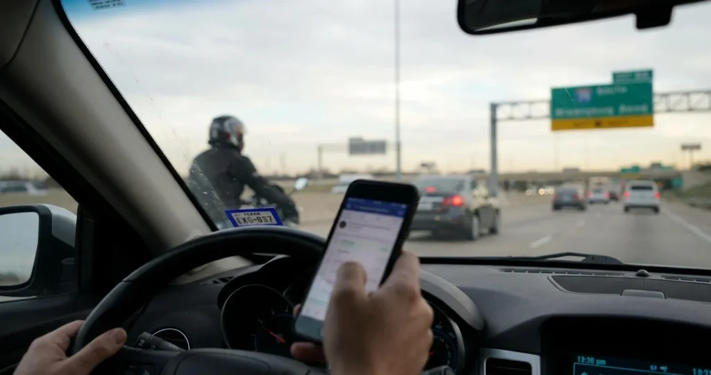 Motorcycle Accidents Caused by Distracted Drivers in Texas