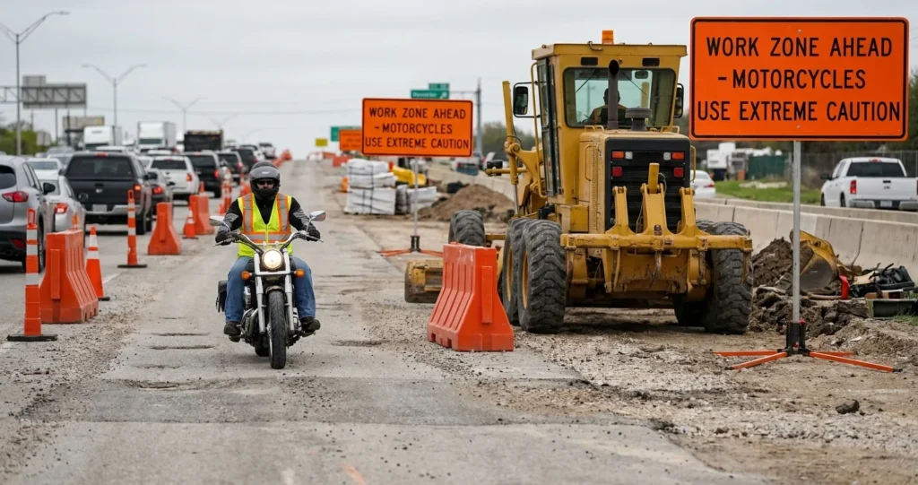 Construction Zone Motorcycle Accidents in Texas