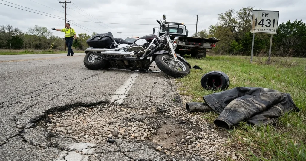 How Road Hazards Cause Motorcycle Accidents in Texas