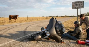 Accidentes de motocicleta involucrando animales en la carretera en Texas
