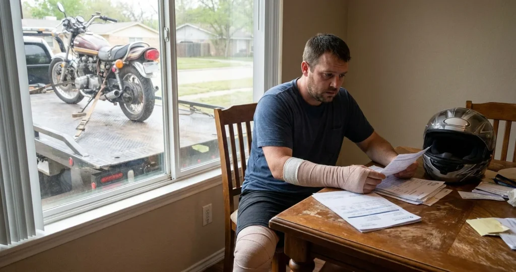 Motorcycle Accident in Texas as an Uninsured Rider