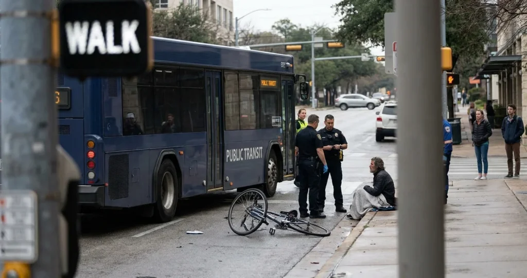 Bus Accident Involving a Cyclist in Texas