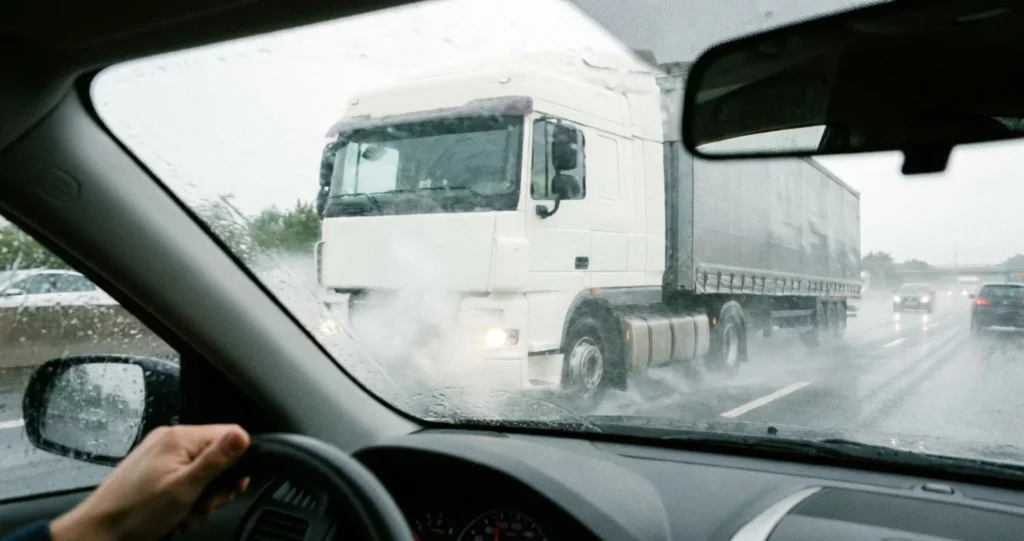 Can a Truck Blind You With Road Spray?
