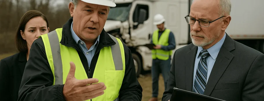 expert witness at the scene of a truck accident